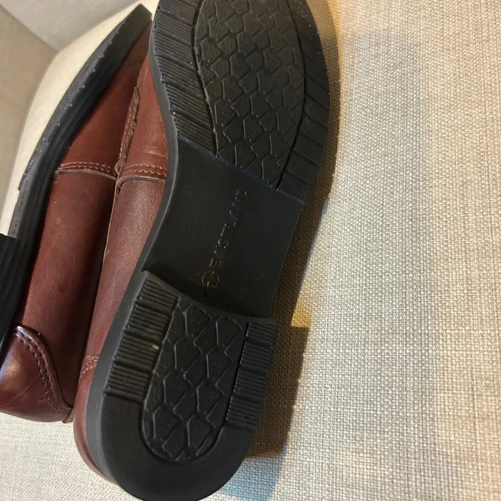 Eastland Womens Penny Loafers Brown Genuine Leather Slip On Flats Size 9M